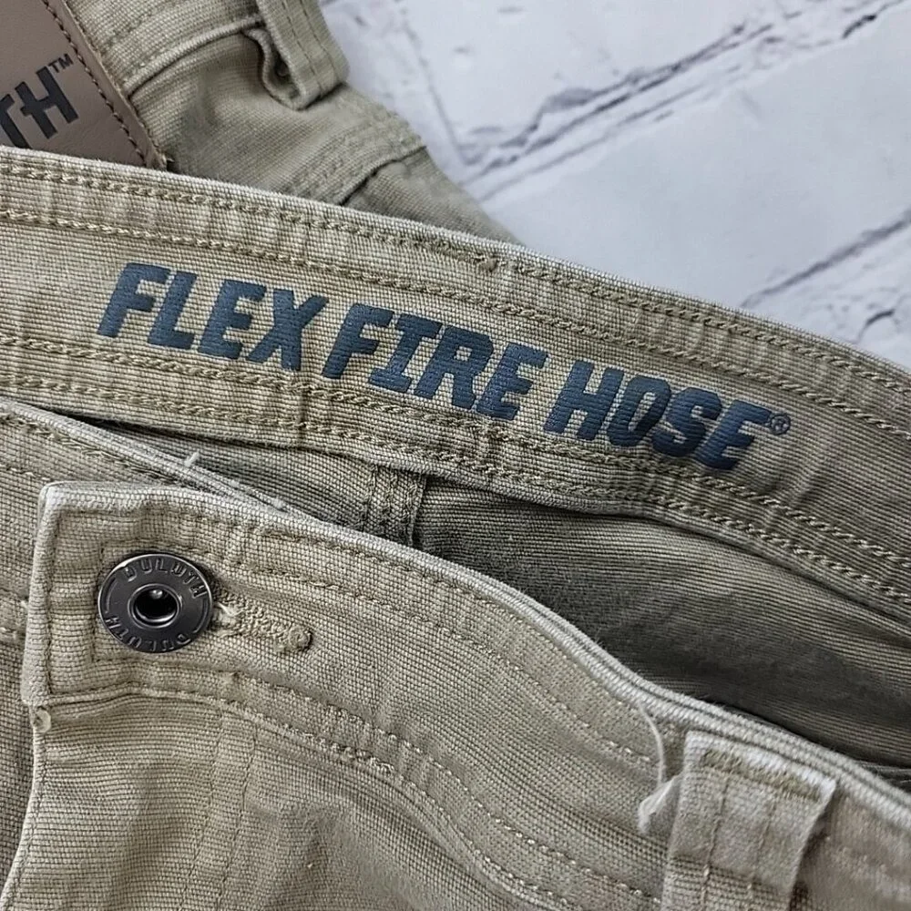 Duluth Trading Flex Fire Hose Slim Fit Mens Sz 40X30 Tan Pants Flaw Tiny Spots‎